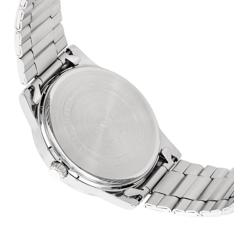Casio waterproof and versatile quartz movement stainless steel strap Japanese and Korean watch men's watch silver dial MTP-V001D-7B