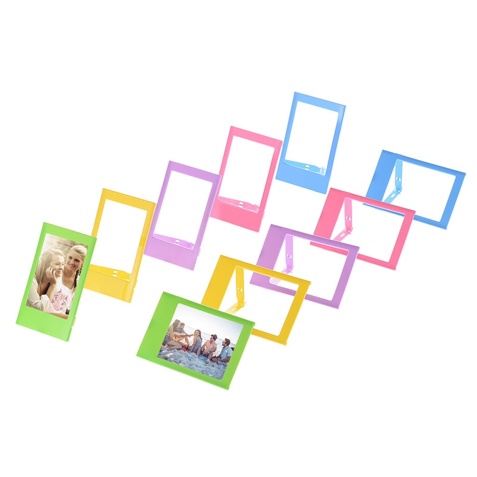 

3 Mini Plastic Table Photo Frame for Fujifilm Instax mini 8 7s 90 25 50s 9 SP 1 SP 2 Film, 10 Pack, 5 Colors разноцветный