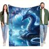 1pc Dream Dragon Blue Dragon Throw Blanket - Soft Flannel All-Season Warmth, Mystical dragon pattern with, Lightweight for Home