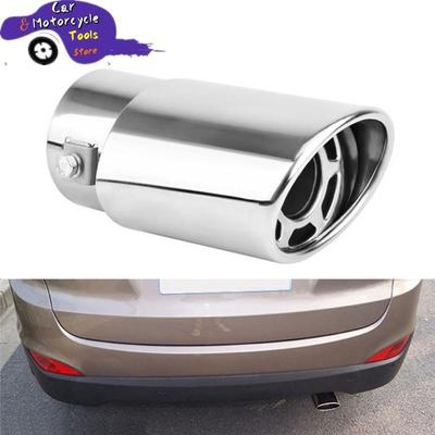 1pc Chrome Trim Modified Car Liner Pipe Stainless Steel Car Exhaust Muffler Tip Pipe  Exhaust System