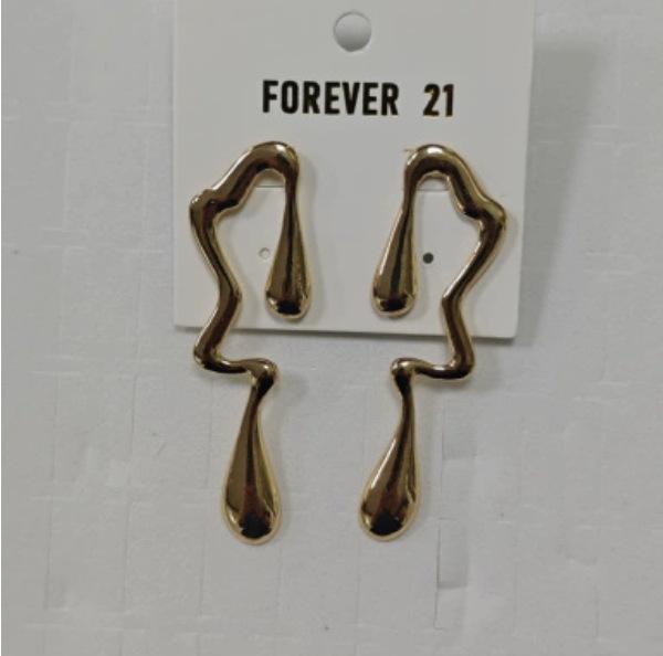 New Cold Style Geometric Water Drop Earrings - Irregular Multi-layer Design