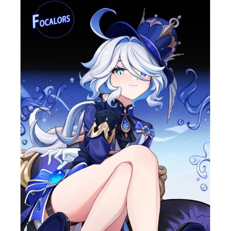 Genshin Impact Focalors Cosplay Wig High-quality Heat Resistant Hair Fiber