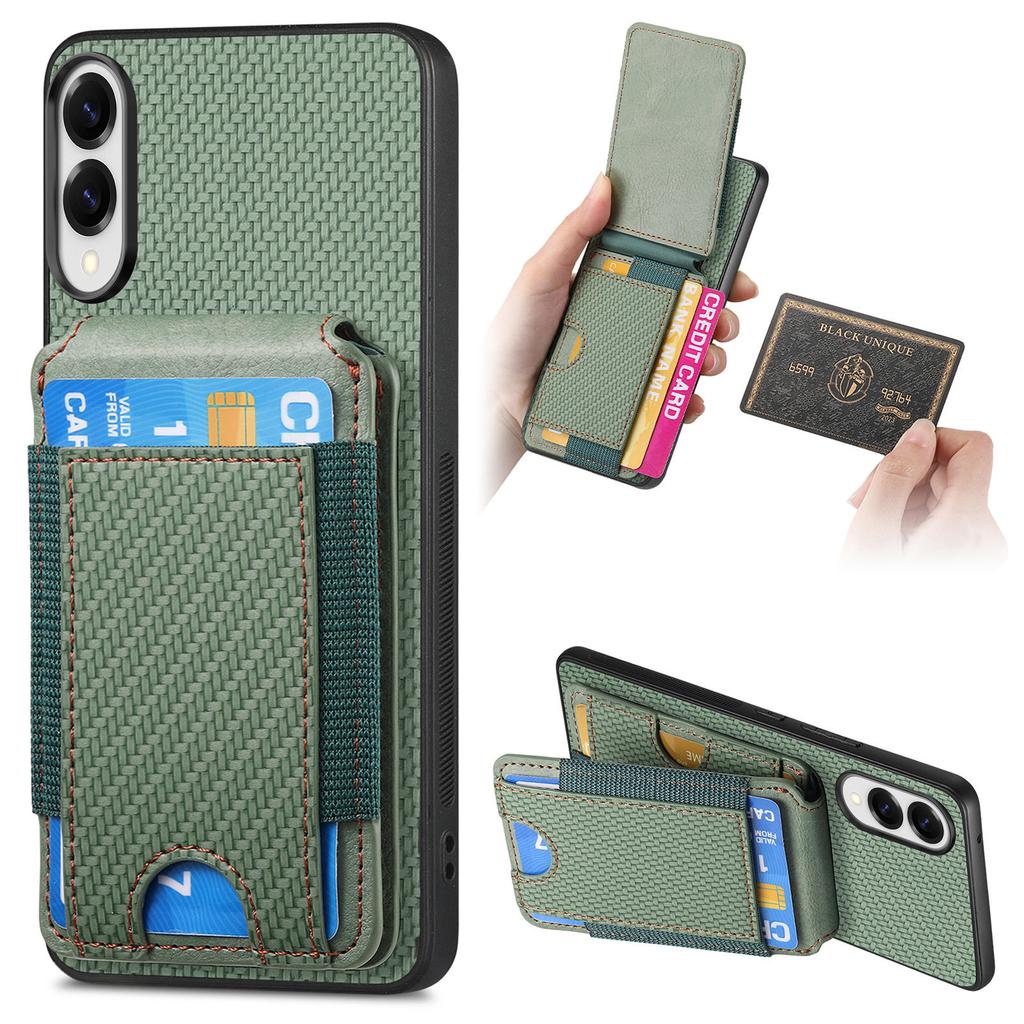 For Samsung Galaxy S25 Edge Case with Card Holder Kickstand Leather Back Cover
