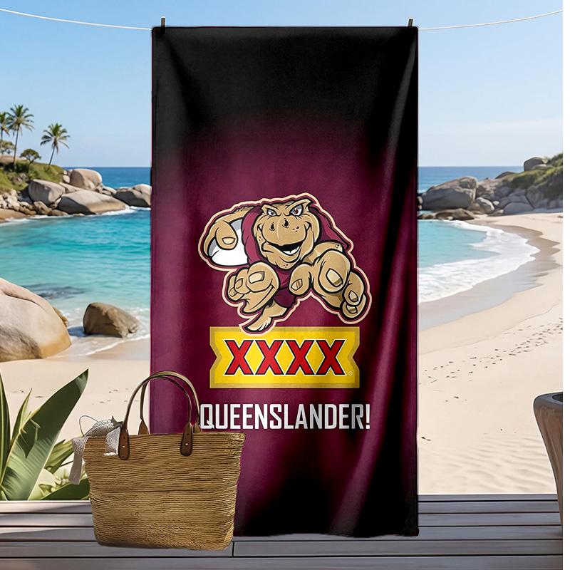 Queensland Maroons Druck Strandtuch Weich Tragbar Schnell?Trockenes Handtuch für Pool Sommerurlaub Outdoor Sport