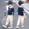 New Korean Style Boys' Two-Piece Lapel Set - Spring/Autumn Trendy Clothing for Kids