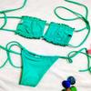 Fashion Summer Women's Sexy European and American Style Soft Beach Swimsuit Ladies Solid Color Bikini