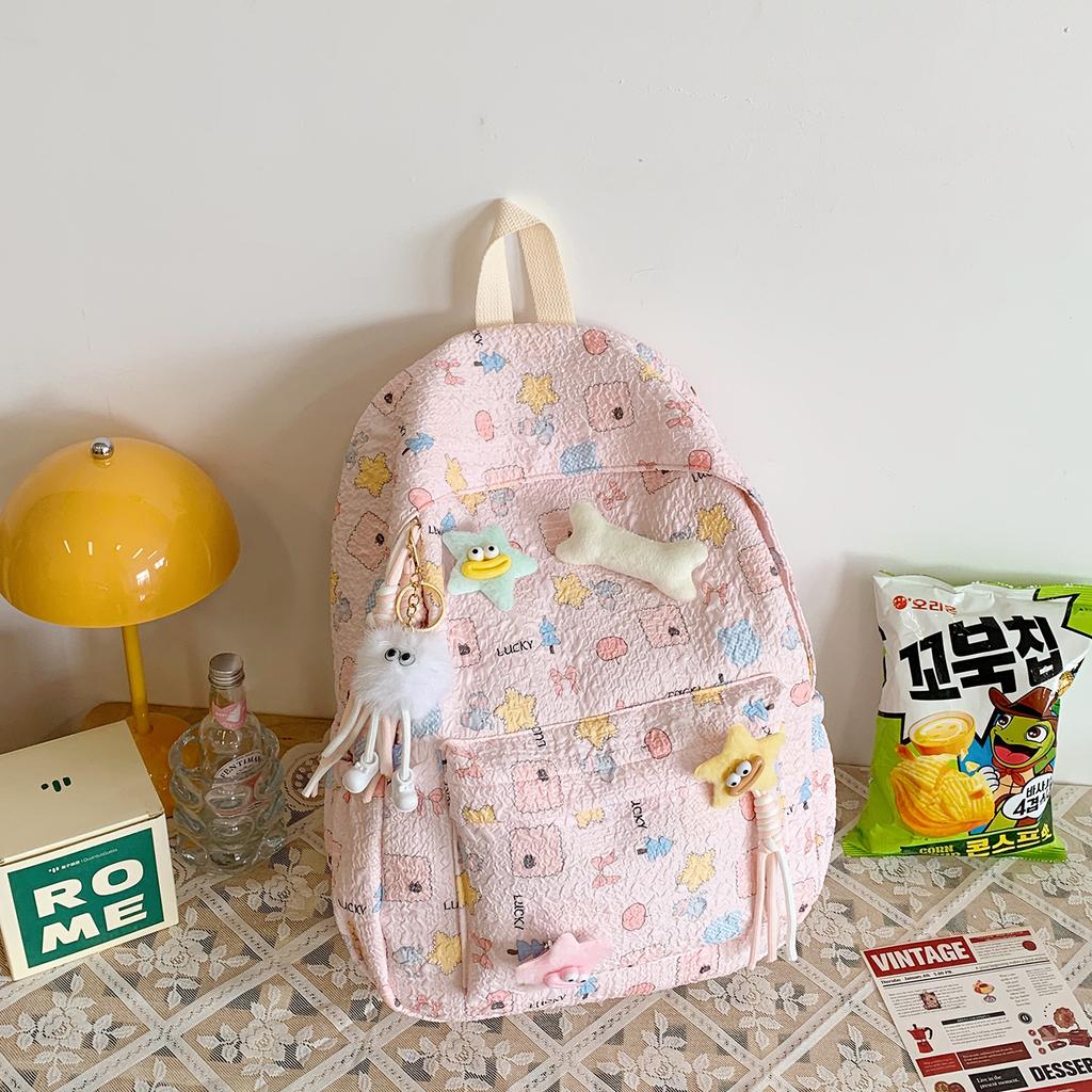 Schoolbag schoolbag female junior high school student high school student high value ins wind cute backpack trendy sweet girl large capacity backpack