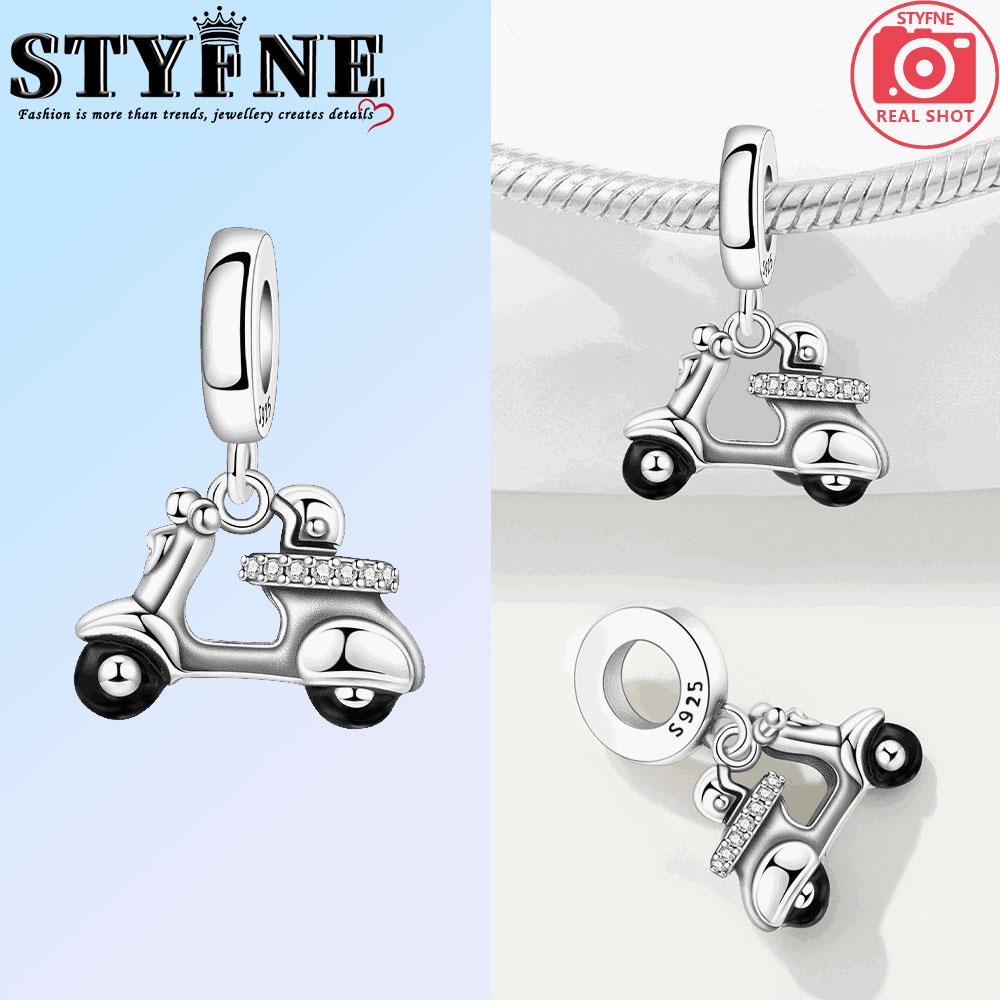 Copper Transportation Blue Astronaut Electric Vehicle Car Charms Beads For Original Bracelet Woman Girl Jewelry