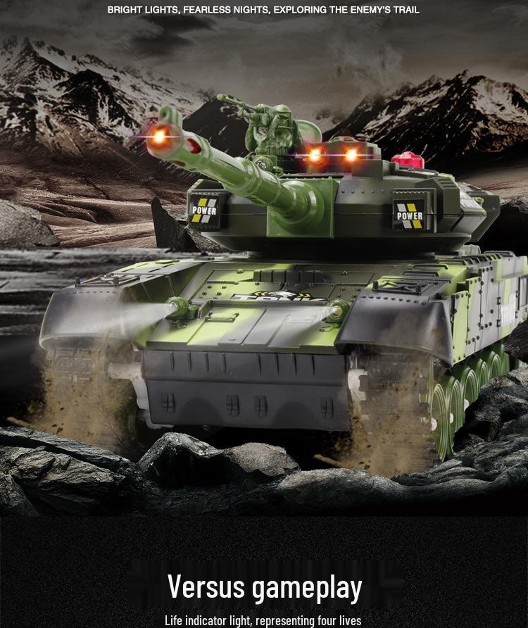 Large RC Parent-Child Tank Battle Toy: Rechargeable, Tracked Off-Road 2.4G Cannon Vehicle