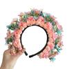 Adjustable Silk Flower Headband Beautiful Flower Hairband Accessory Lovely Flower Embellished Hair Decoration
