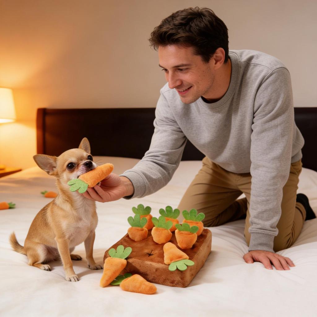 Dog Sniff Mat Interactive Feeding Games With Carrots Puppy Snuffle Mat For Mental Exercise Boredom Reduction Crate Training