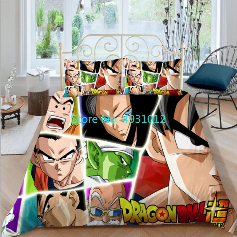 Anime Japanese Dragon Ball Boys Child Bedding Set Pillowcase Decor Bedclothes 3D Print Kids Boy Girl Quilt Duvet Cover Gift