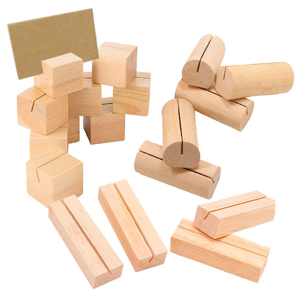 20 ks Dřevěné Stojánky na Čísla Stolů Dřevěné Držáky na Jmenovky Dřevěné Jmenovky Jmenovky na Jídlo Držáky na Vzkazy Fotografie na Svatbu