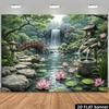 1Pcs Japanese Lotus Waterfall Red Decoration Background Winter Backdrop Decorations For Photo Studio Photo Booth Christams Party