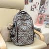 Schoolbag fashionable large-capacity backpack new casual plaid simple backpack junior high school students class commuting schoolbag