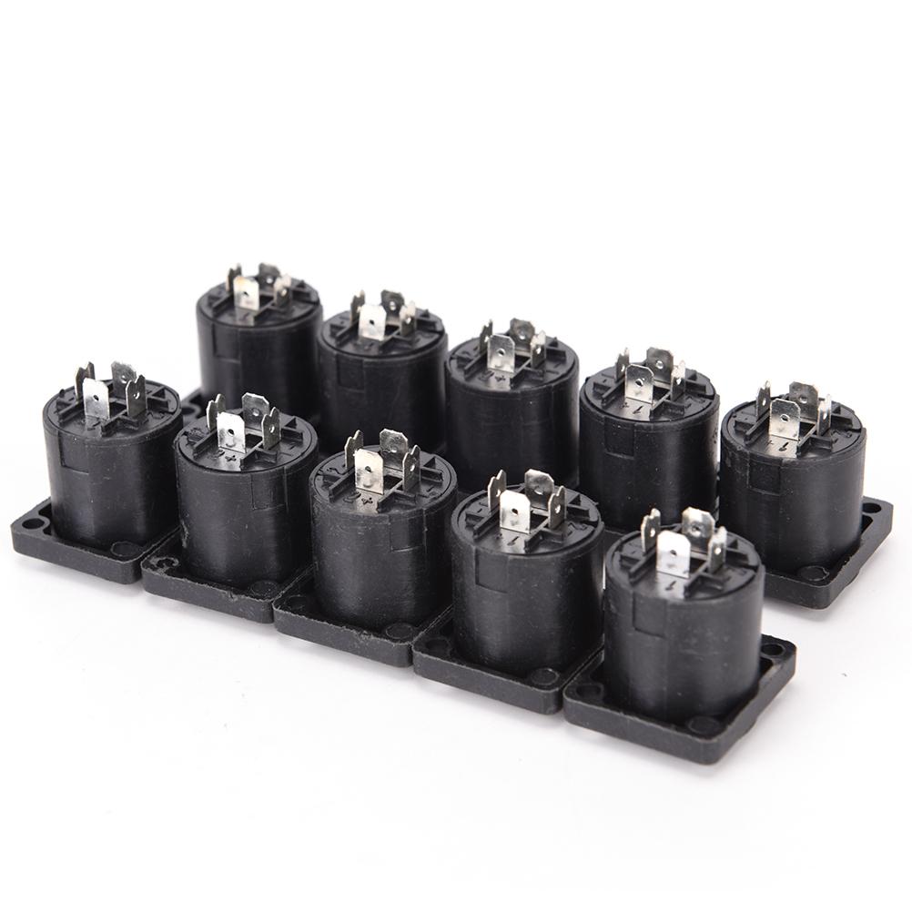 

New 10pcs Speakon 4 Pin Female jack Compatible Audio Cable Panel Socket Connector Hot Sale