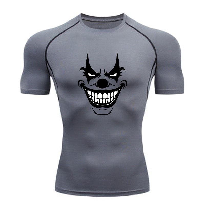 Men's Compression Athletic T-Shirt, Evil Grinning Clown Prin
