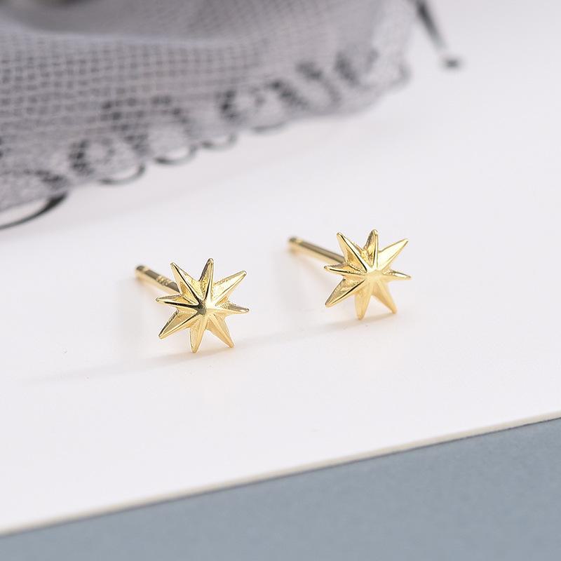 Náušnice z S925 stříbra s geometrickým hvězdicovým zirkonem - Letní nový design pro ženy