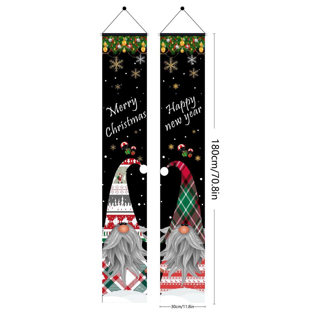 Weihnachts-Außendekorationen 1 Paar Weihnachtsbanner Nussknacker Soldat Banner Santa Schneemann Frohe Weihnachten Tür Veranda Dekor 2024