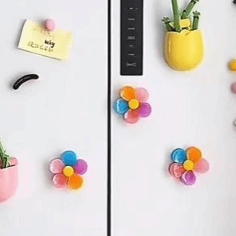 Flower Shape Magnetic Sealing Clip Moisture-Proof Airtight Bag Sealing Clip Plastic Double-layer Design Refrigerator Magnet