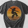 70s Sunset Roller Skater Graphic Tee, Comfort Colors Cotton, Retro Style Shirt