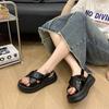 Silver platform casual word with sandals women's 2025 summer new fashion Internet celebrity viral trends Roman shoes