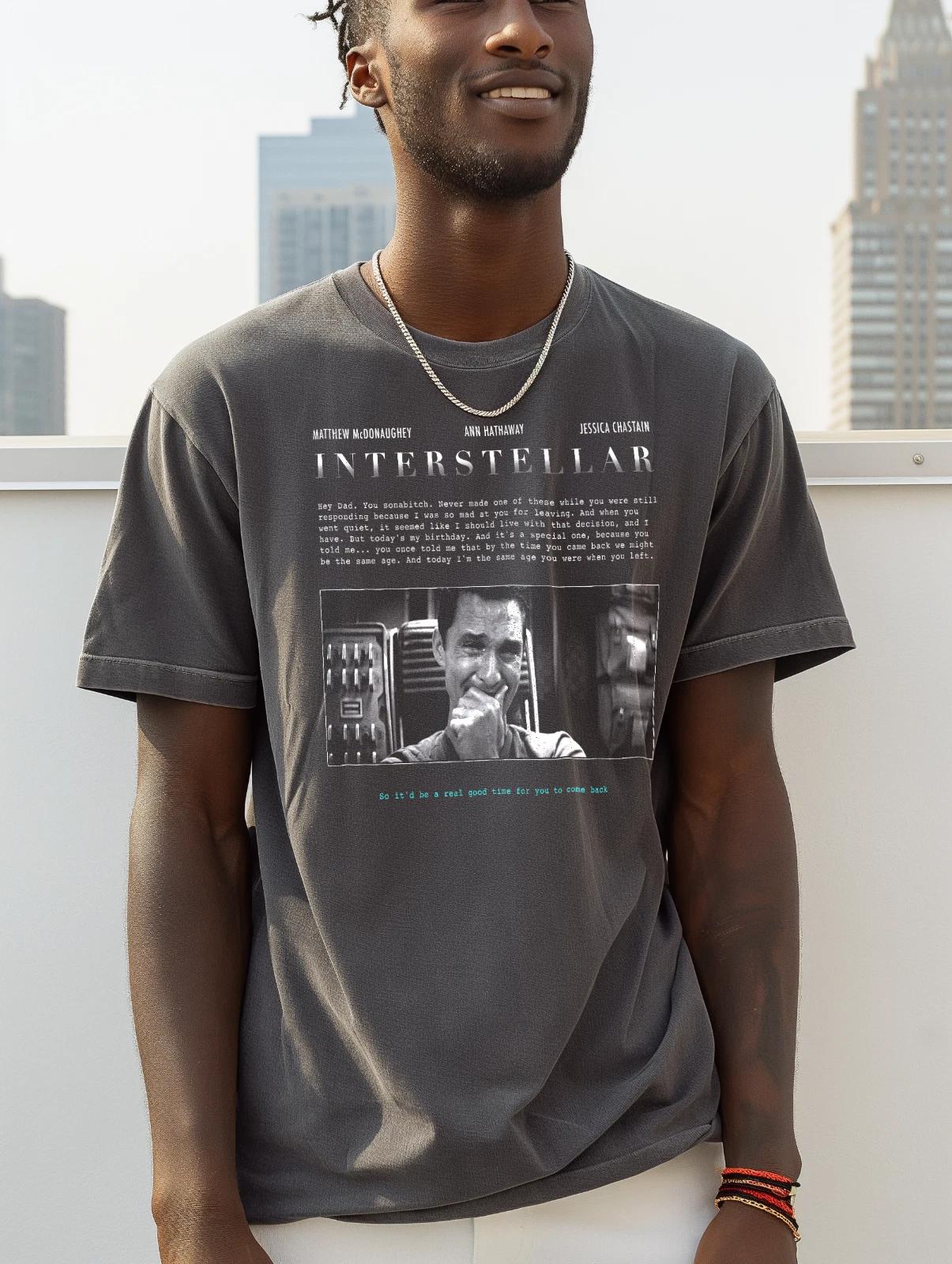 

Interstellar T shirt - Christopher Nolan T shirt - Sci fi Gift for Movie Fans M
