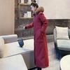 Nuova giacca invernale per mamme, parka in pelliccia sintetica ispessita con fodera staccabile e design lungo al ginocchio