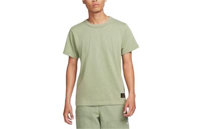 T Shirts Men's Oil Green Crew Neck Moderate Straight Fit FN2646-386