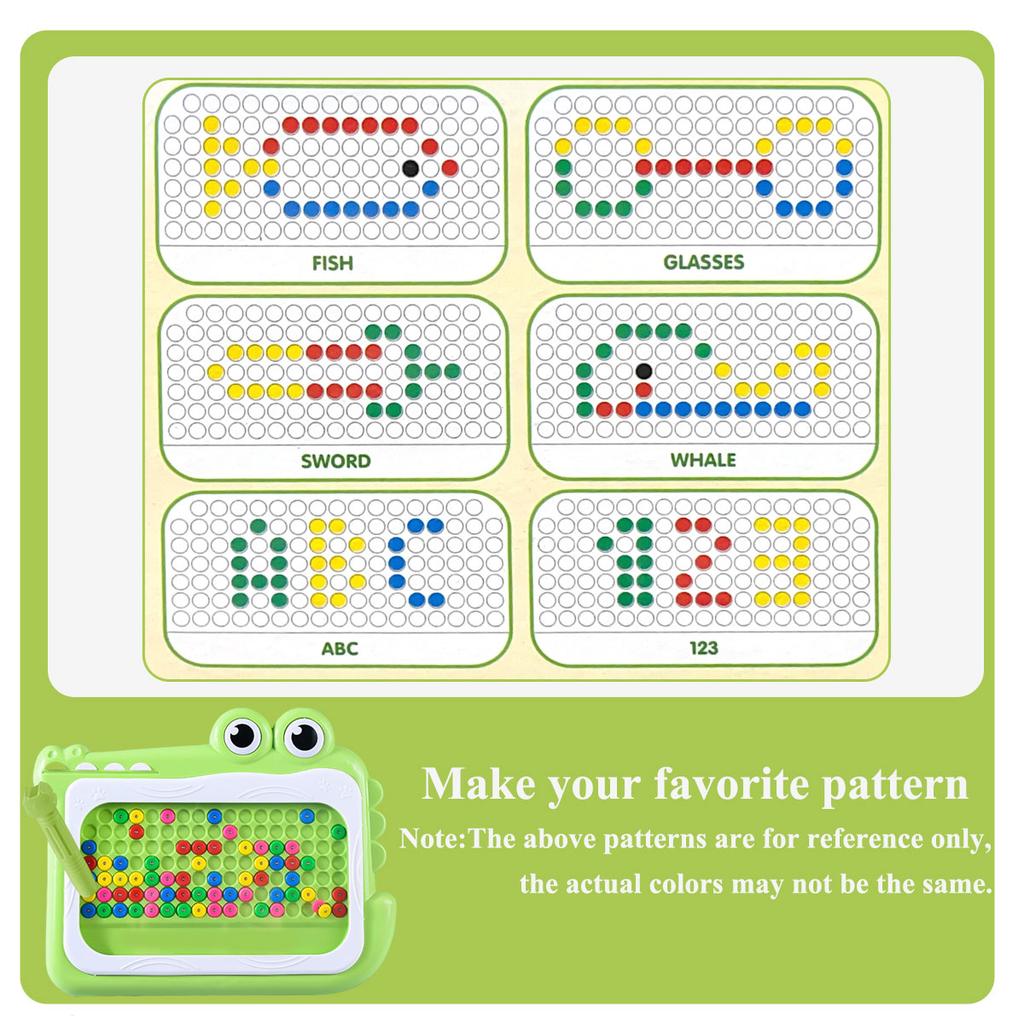 Kids Magnetic Beads Doodle Board with Puzzle Pen Drawing Toys for Children 3-8 Years Montessori Game Education Gift