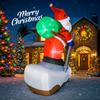 5.9FT Xmas Holiday Inflatable Yard Decor Skiing Santa Claus Airblown Model LED Christmas Toy Supplie Home Decor Ornaments Gifts