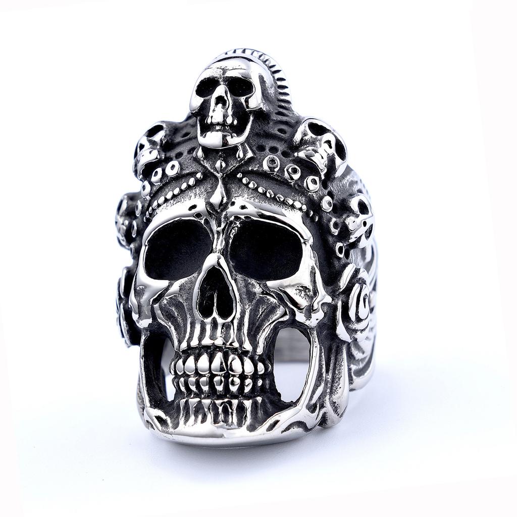 Vintage Punk Style Wielowzór Czaszki Pierścionki Unisex Biker Fajne Akcesoria na Palce