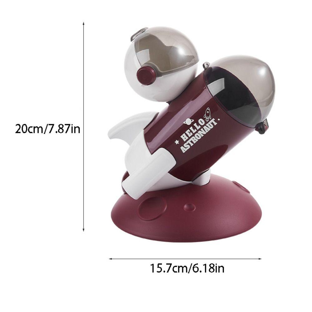 Multifunctional Rocket Pen Holder Cartoon Decorative Cosmetic Brush Container With Lid Stationery Organizer Student Desk