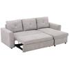 3 Seater Sofa Bed, L Shaped Pull Out Sofa Bed with Storage, Convertible Click Clack Settee Sectional Sleeper Futon for Living Room, Office, Grey