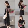 Aunii Party Wedding Fishtail Chiffon 319104 Women's Dress, Dress, Lace, Embroidered, 3/4 Sleeves, Dress, Formal, Spring, Summer, Fall, Winter, Adult,