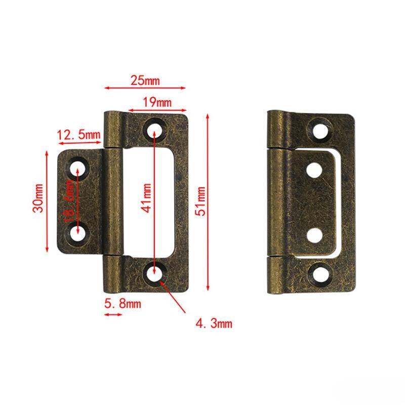 2/10 Piezas de Bisagra de 2 Pulgadas para Puerta de Armario Cajón Muebles Bisagra de Mortaja de Acero Inoxidable Apertura de 135° 51 * 25MM