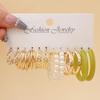 2024 European & American Fashion: Exaggerated Pearl & Crystal Butterfly Stud Earrings - 6 Pairs Set for Women
