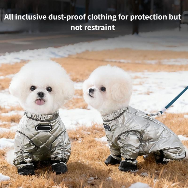 Dustproof Dog Overall for Outdoor Activity Insulated for Warmth Size Option S to XXL with Reflective Safety