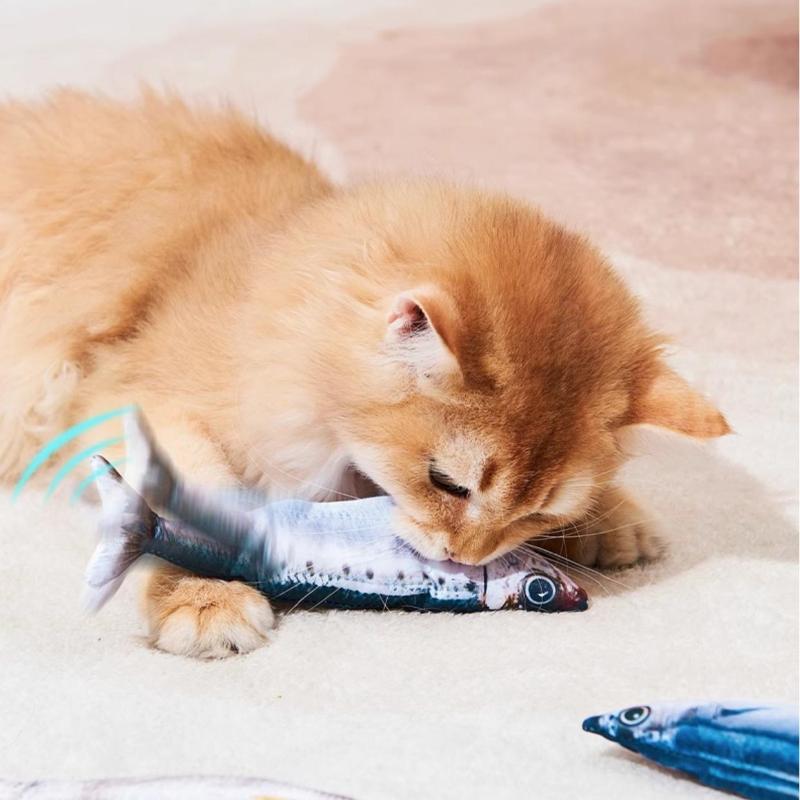 Intelligent Electric Simulated Electric Fish Originality Self Pleasure And Relaxation Cat Jumping Swinging Fish Teasing Cat Toy