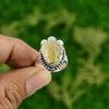 Gift For Her Natural Golden Rutile Multi Stone Adjustable Ring 925 Silver