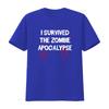 I Survived The Zombie Apocalypse T Shirt Funny Zombies Outbreak Response Team Halloween Costume Gag Novelty with Blood Vintage
