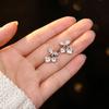 Cherry Zircon Inlaid Ear Studs: Women's Sweet, Versatile, High-End Niche Luxury Earrings