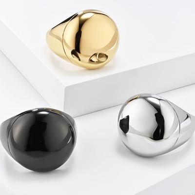 Ring voor Heren Eenvoudig Glanzend Oppervlak Titanium Staal Unisex Hip Hop Koppel Sieraden Zwart Gepersonaliseerd Heren Stapelbare Vingerringen