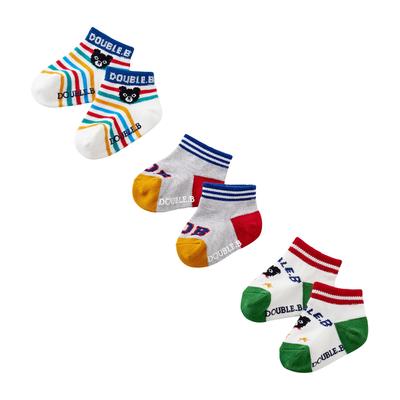 MIKI HOUSE Double B Socks for Boys and Baby and Suitable for School and Preschool Sizes Multicolor Low-Cut Pack, 3-Pair Set, Girls, Kids, Use,