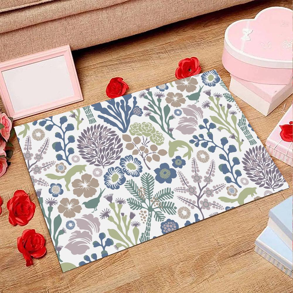 1pc Printed Bathroom Absorbent Mats Anti-Slip Mats Home Decor Supplies Carpets Home Kitchen Floor Mats