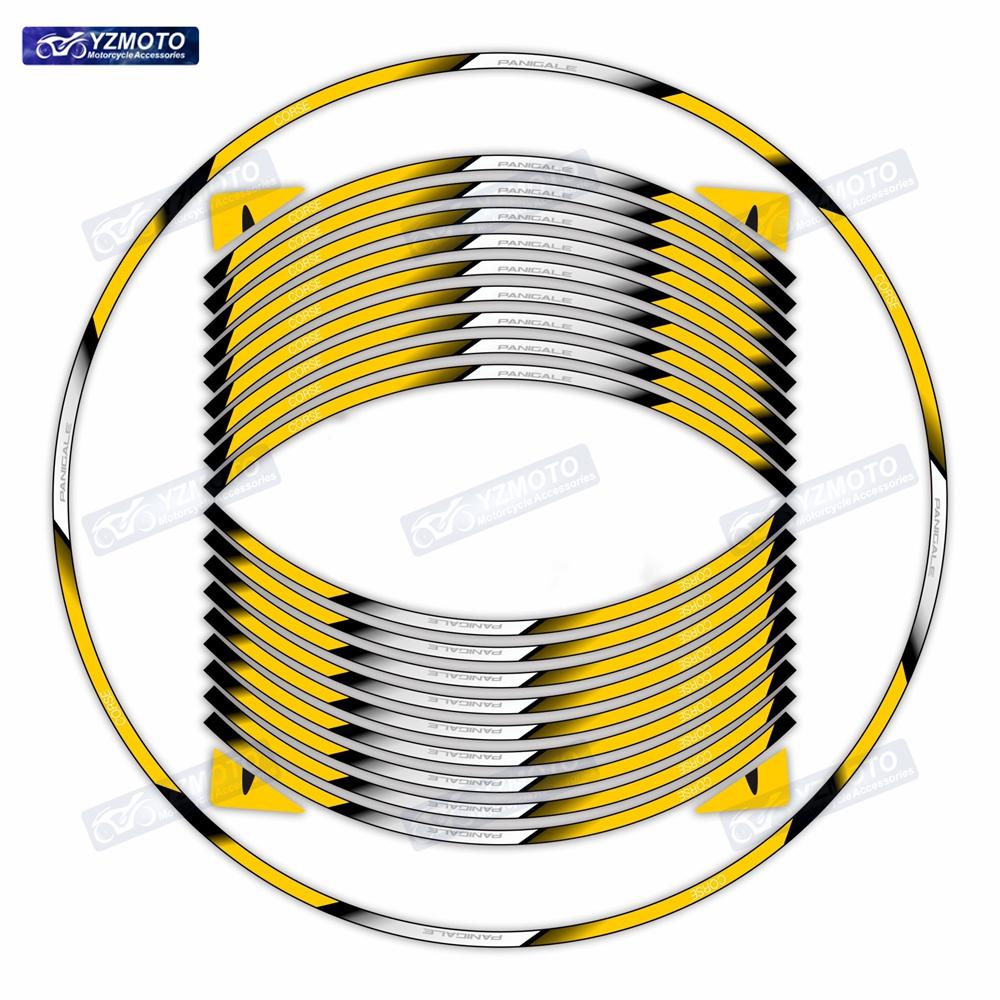 For V4 1199 899 1098 848 1199 1198 1299 Motorcycle 17 Inch Racing Wheel Sticker Decal Reflective Hub Rim Decorative Stickers