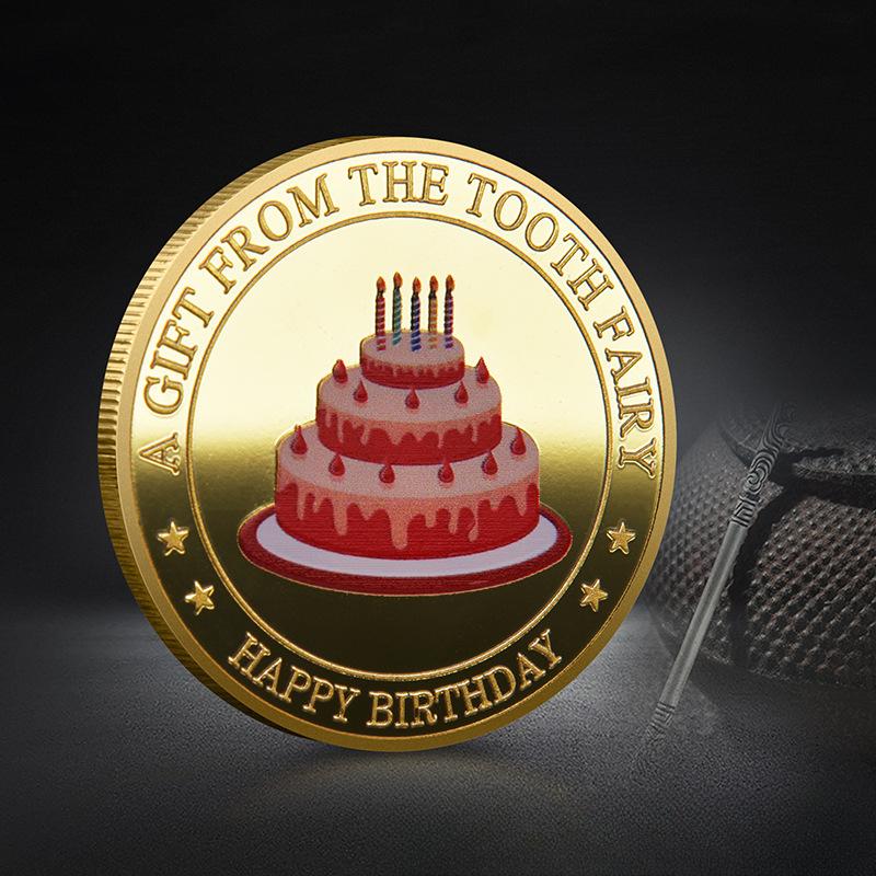 Kinderzähne Ersatz Gedenkspielzeug Zähne Fee Gedenkmünze Goldmünze Farbige Gemäldesammlung Kunsthandwerk Kindergeburtstagsgeschenk