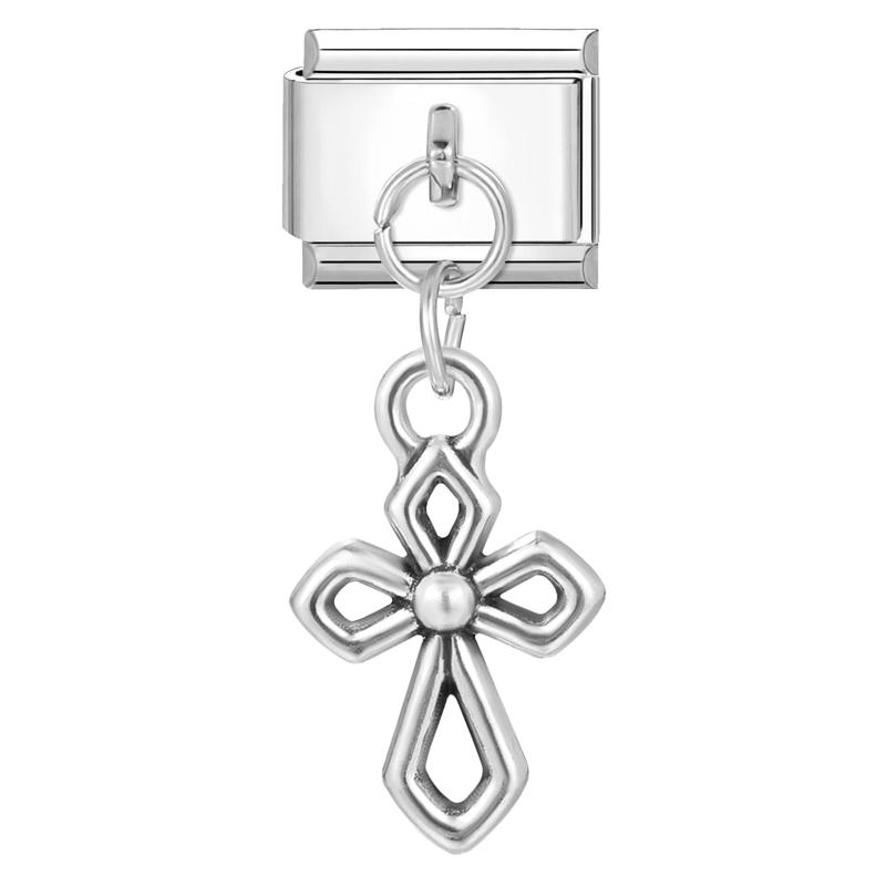 Y2K Heart Bow Knot Star Moon Butterfly Zircon Daisy Cross Italian Charm Links Fit 9mm Stainless Steel Bracelet DIY Making Gifts