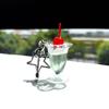 Unique Cherry Cream Cup Keychain Bag Ornament Backpack Decorations for Car Keys