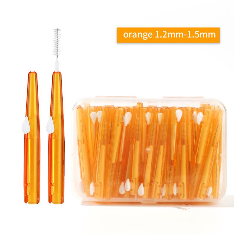 60 Pcs/Box Toothpick Dental Interdental Brush 0.6-1.5Mm Cleaning Between Teeth Oral Care Orthodontic  I Shape Tooth Floss